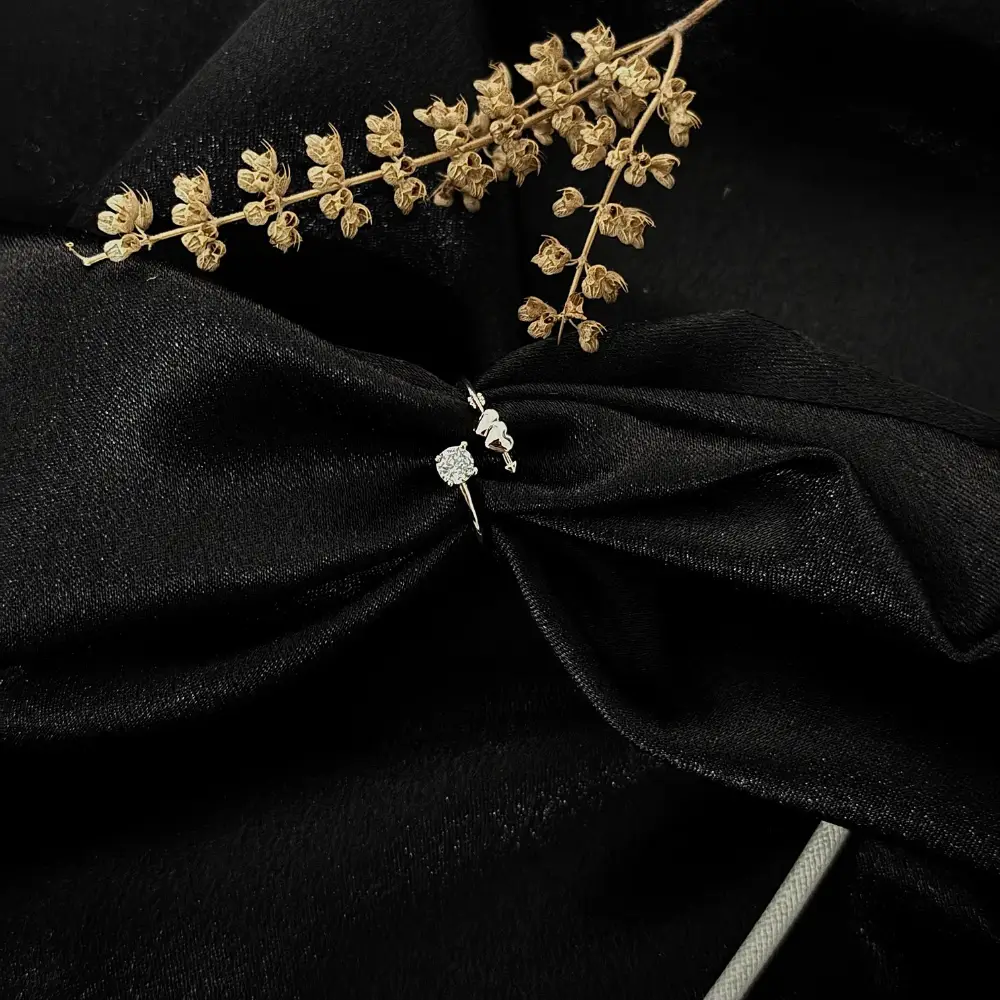 Black Heart Arrow Adjustable Ring