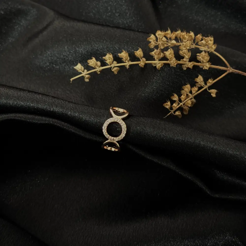 Rose Gold Interlinked Circle Adjustable Ring